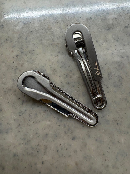 Silver-toned duckbill clip (1pc)#ass005