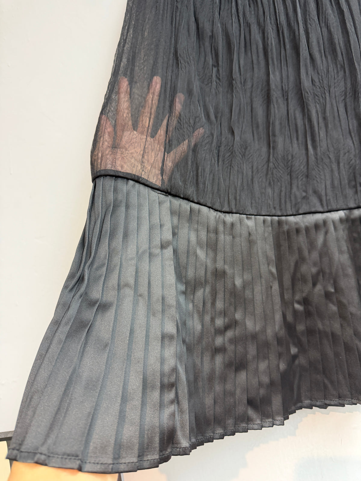 (-30%)Two tone pleated skirt