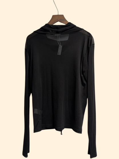 Crew collar see through top