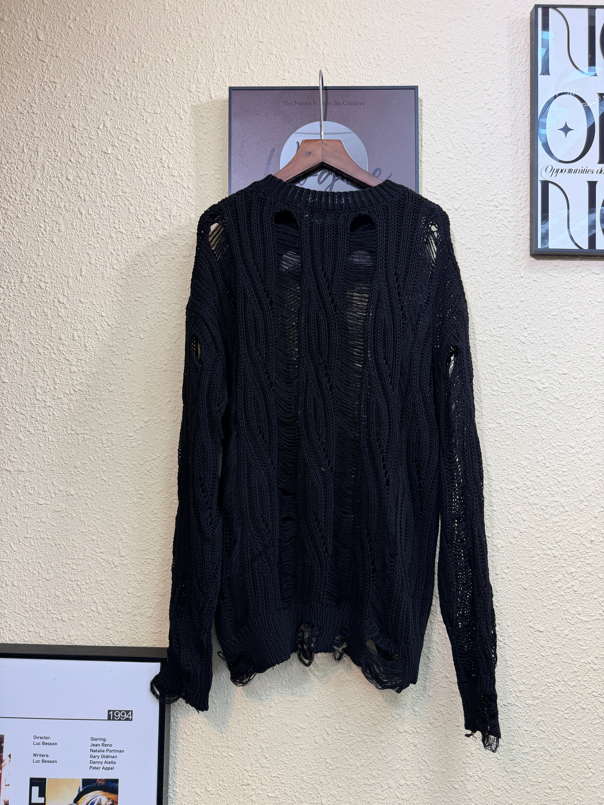 Tattered loose knitted top #01019