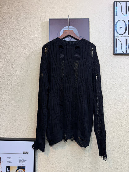 Tattered loose knitted top #01019