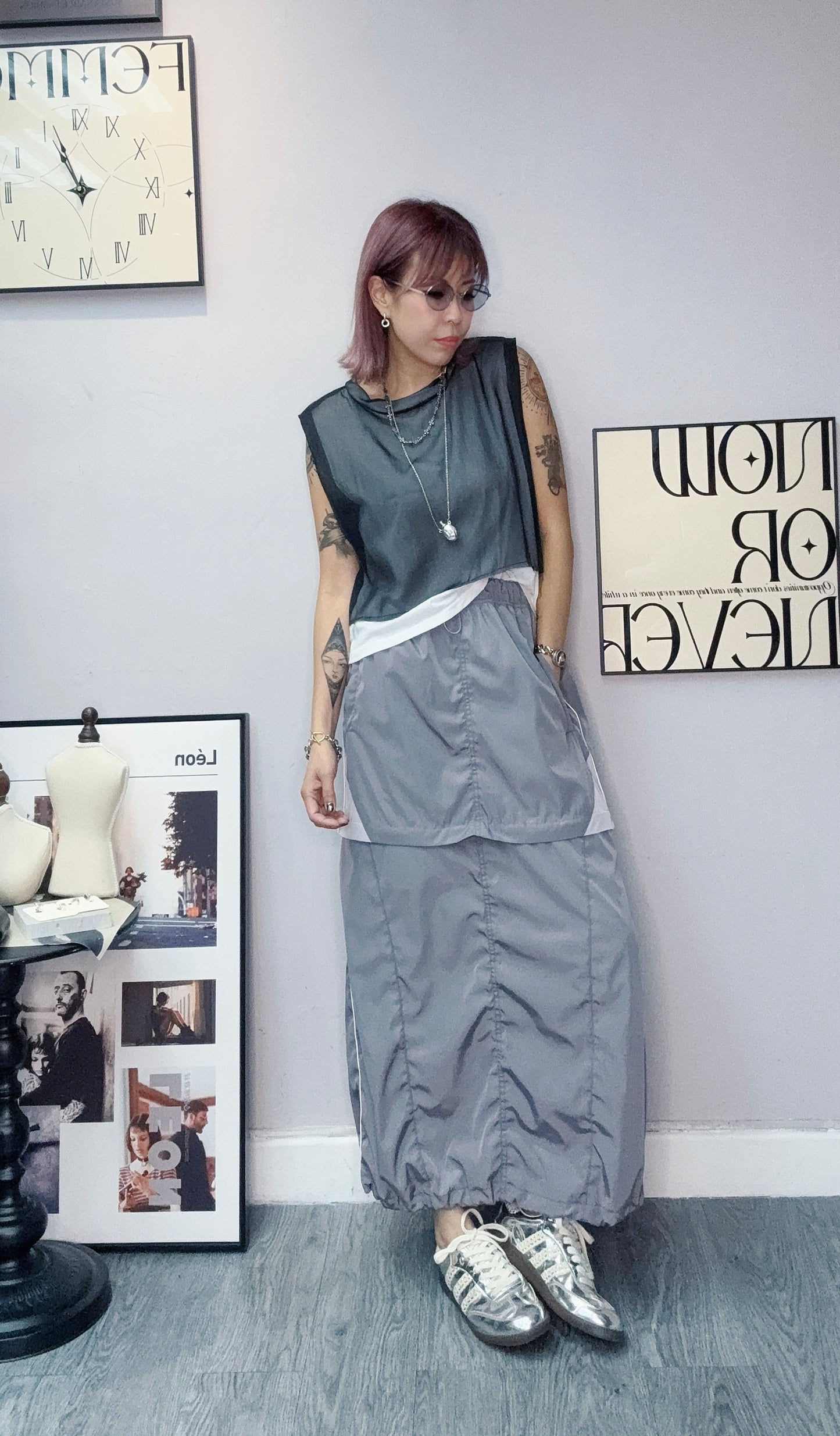 2 in 1 light windbreaker skirt #00571
