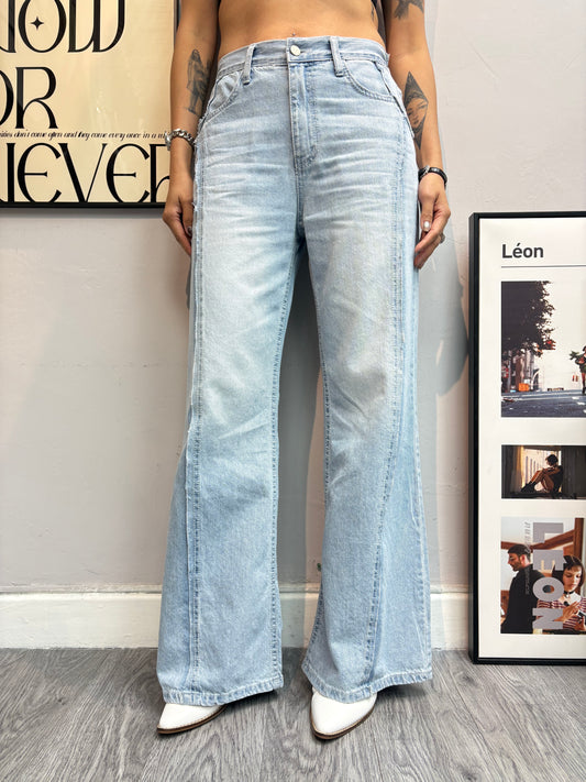 Half elsatic washing jeans #00617