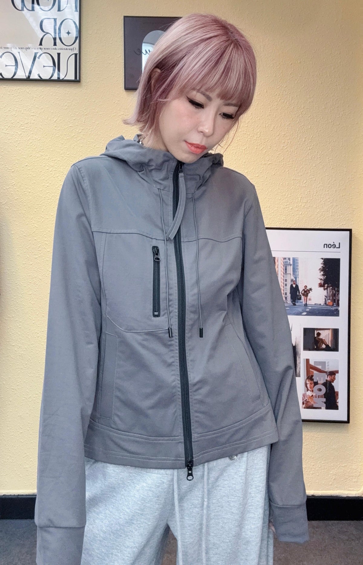 With hat black zip outer #00879