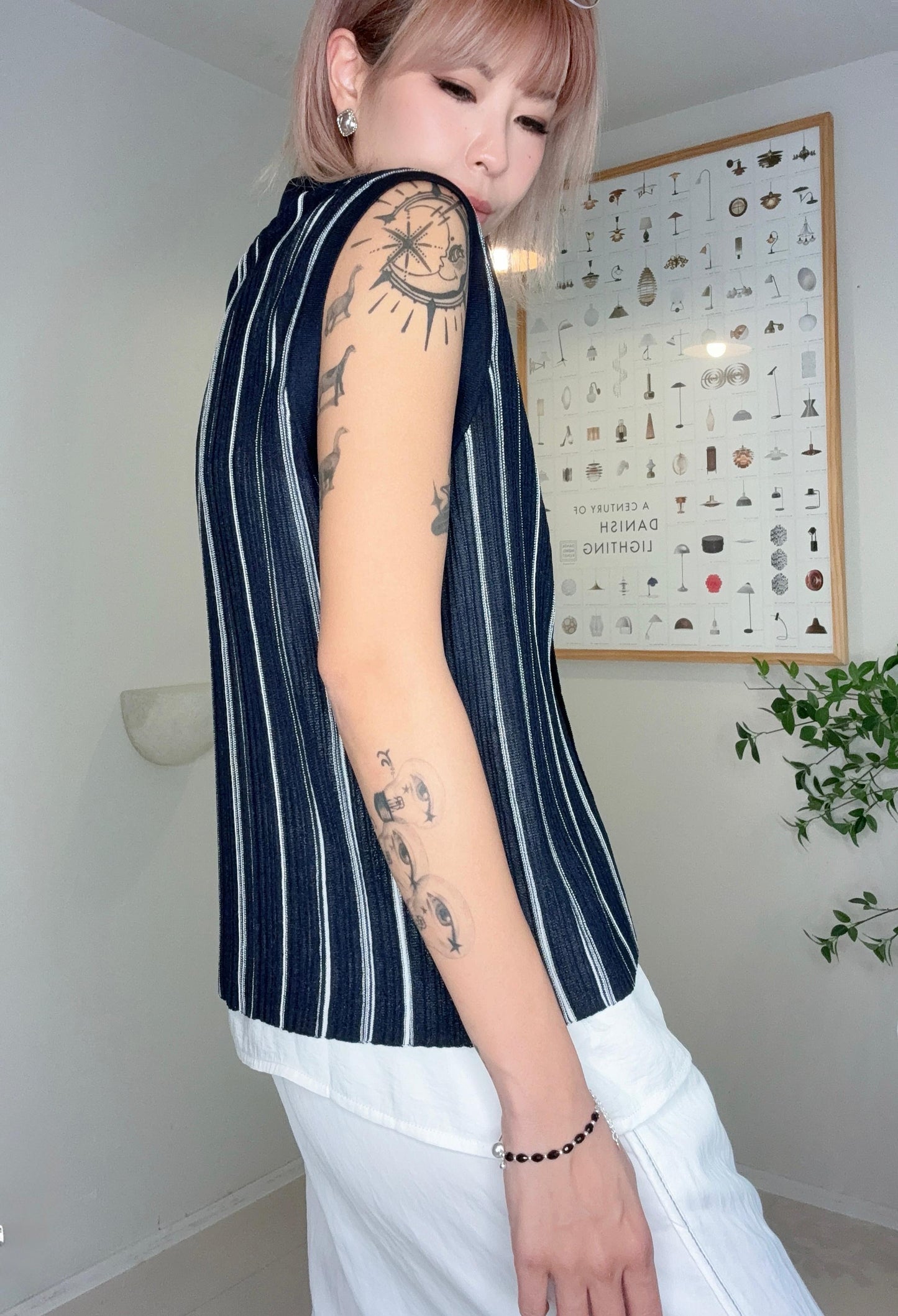 Striped polo knit #00690