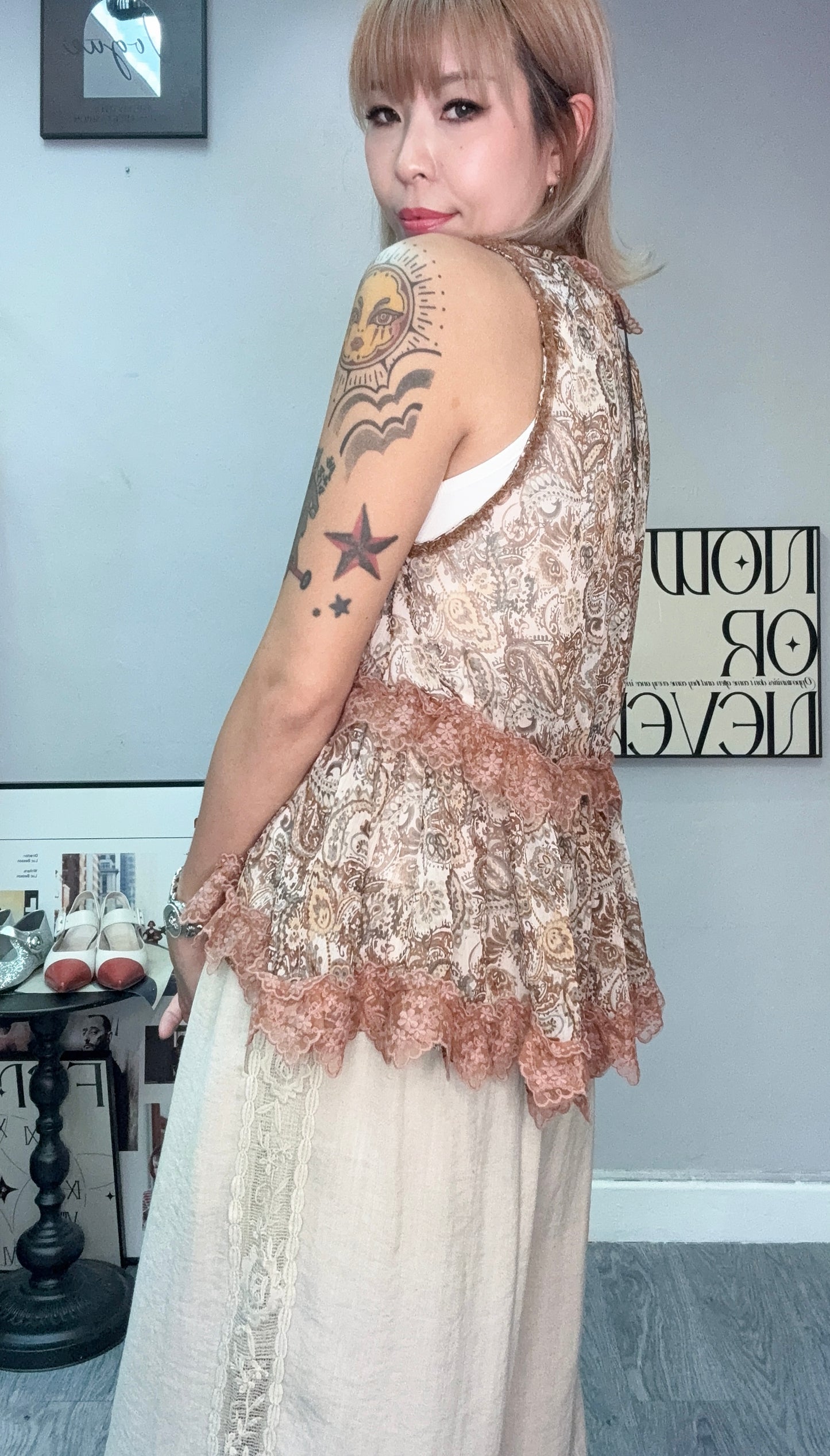 Paisley chiffon tank blouse #00767