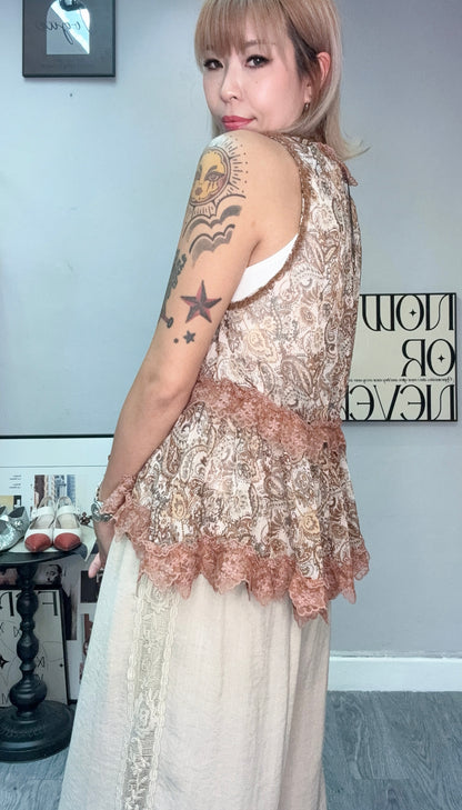 Paisley chiffon tank blouse #00767