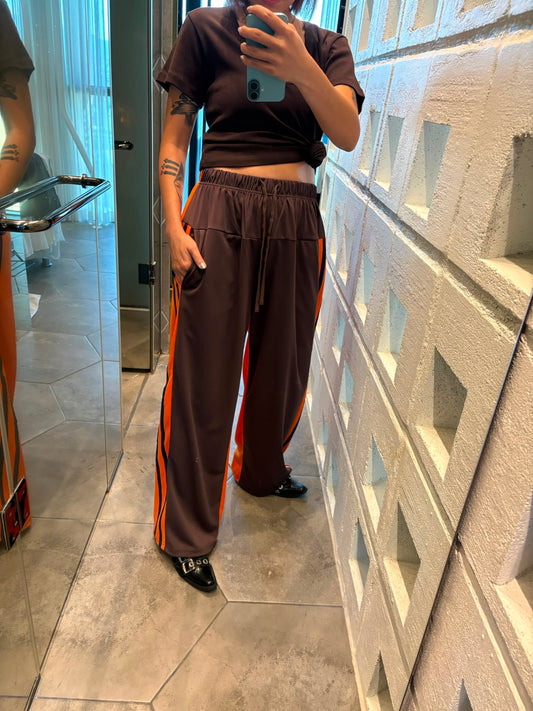 Two tone polyester pants #00801