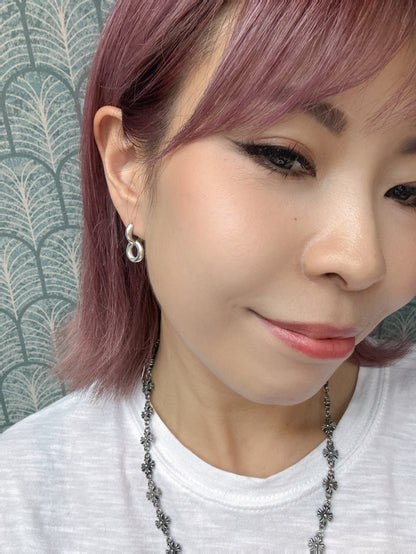925 silver double circle earrings