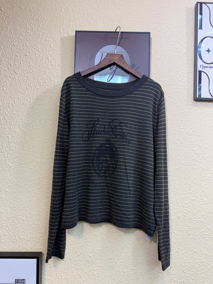 Striped black logo knitted top #01026