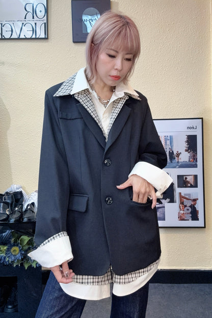 Layering loose blazer #00922