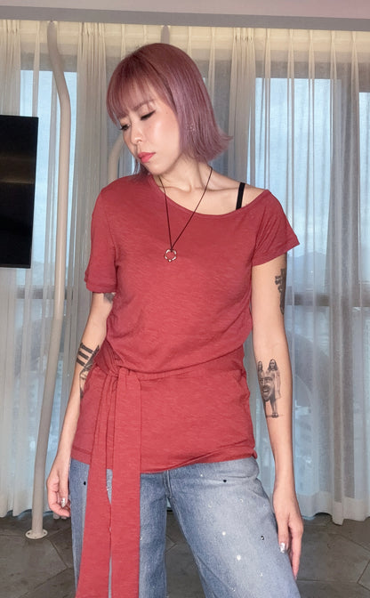 Tie waist tee #00815