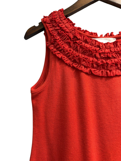 (-20% off)Ruffle round collar rib vest #00266