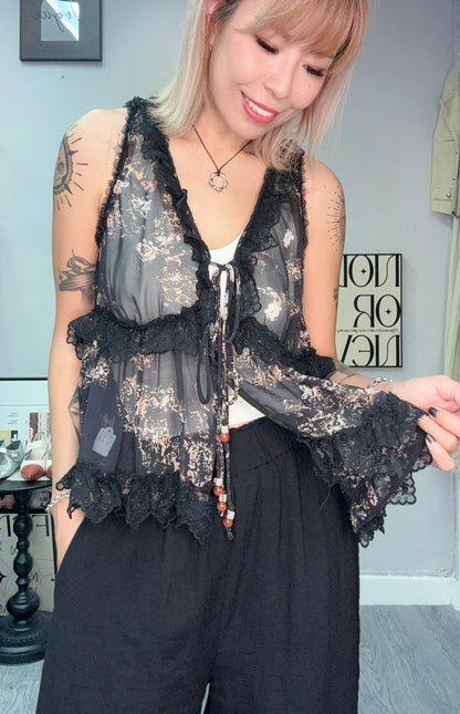 Paisley chiffon tank blouse #00767