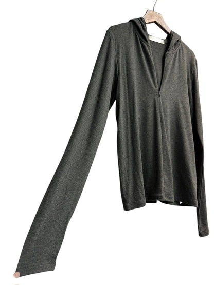 With hat half zip tee #00063