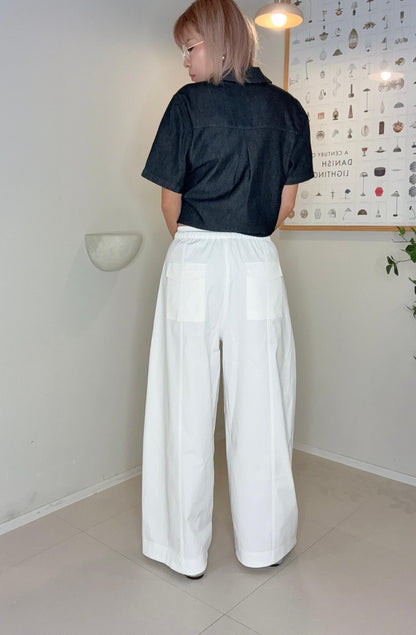 Black and white rope loose pants #00670