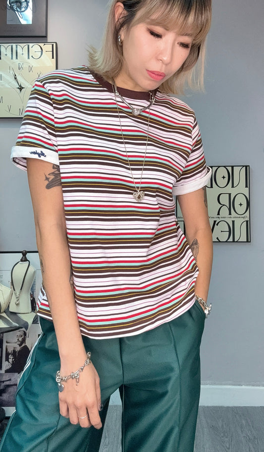 Logo sleeves stripe tee #00505