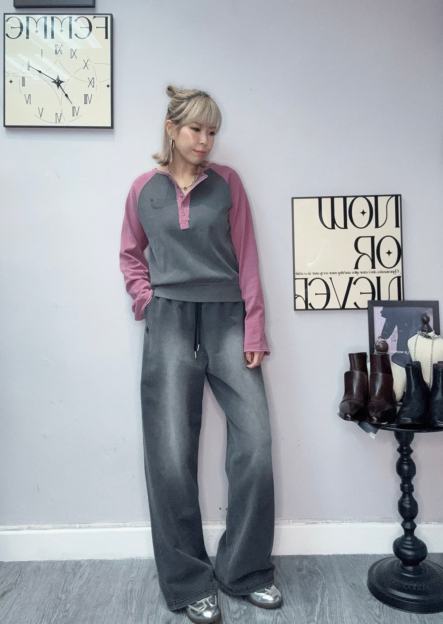 Embroidery words washing pants #00131