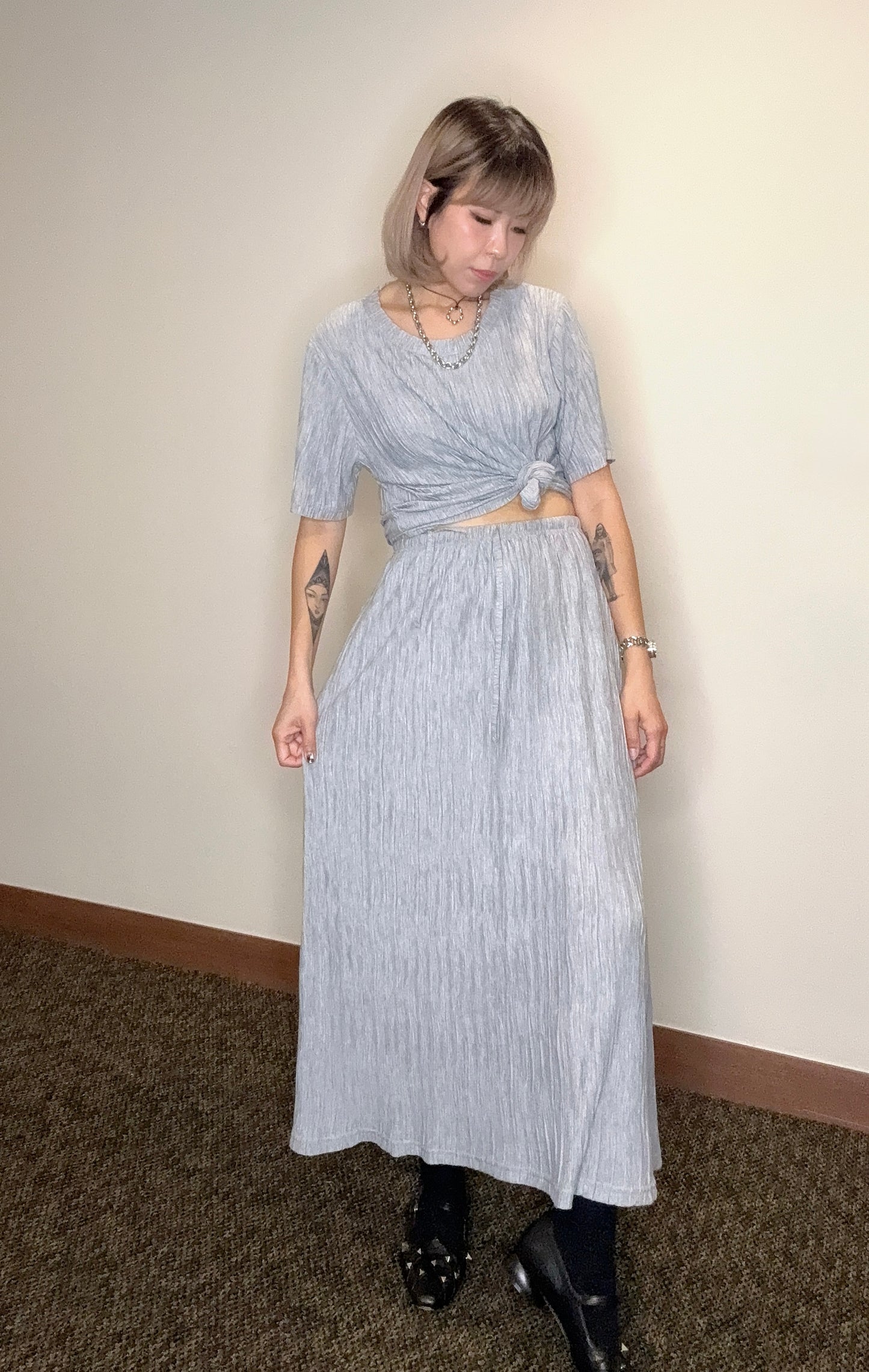 Pleated softy cotton set #00517