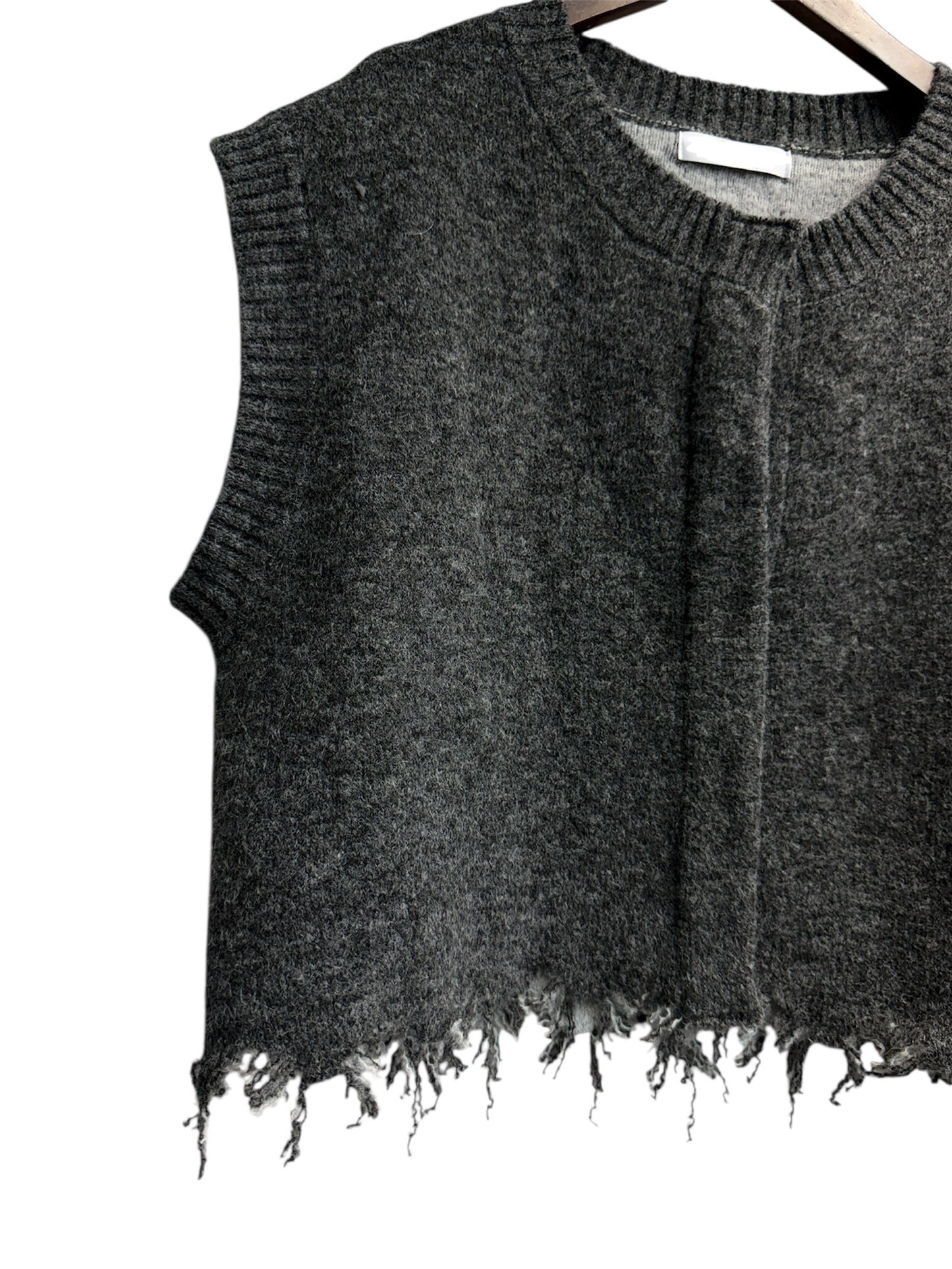 Plain front knit vest cardigan #00056