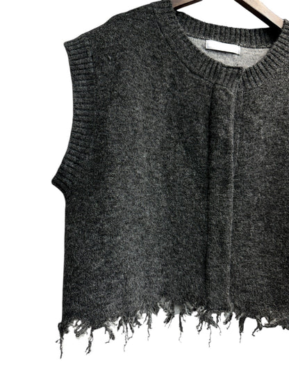 Plain front knit vest cardigan #00056