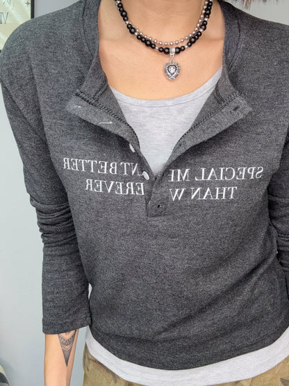 Fake two piece cotton tee