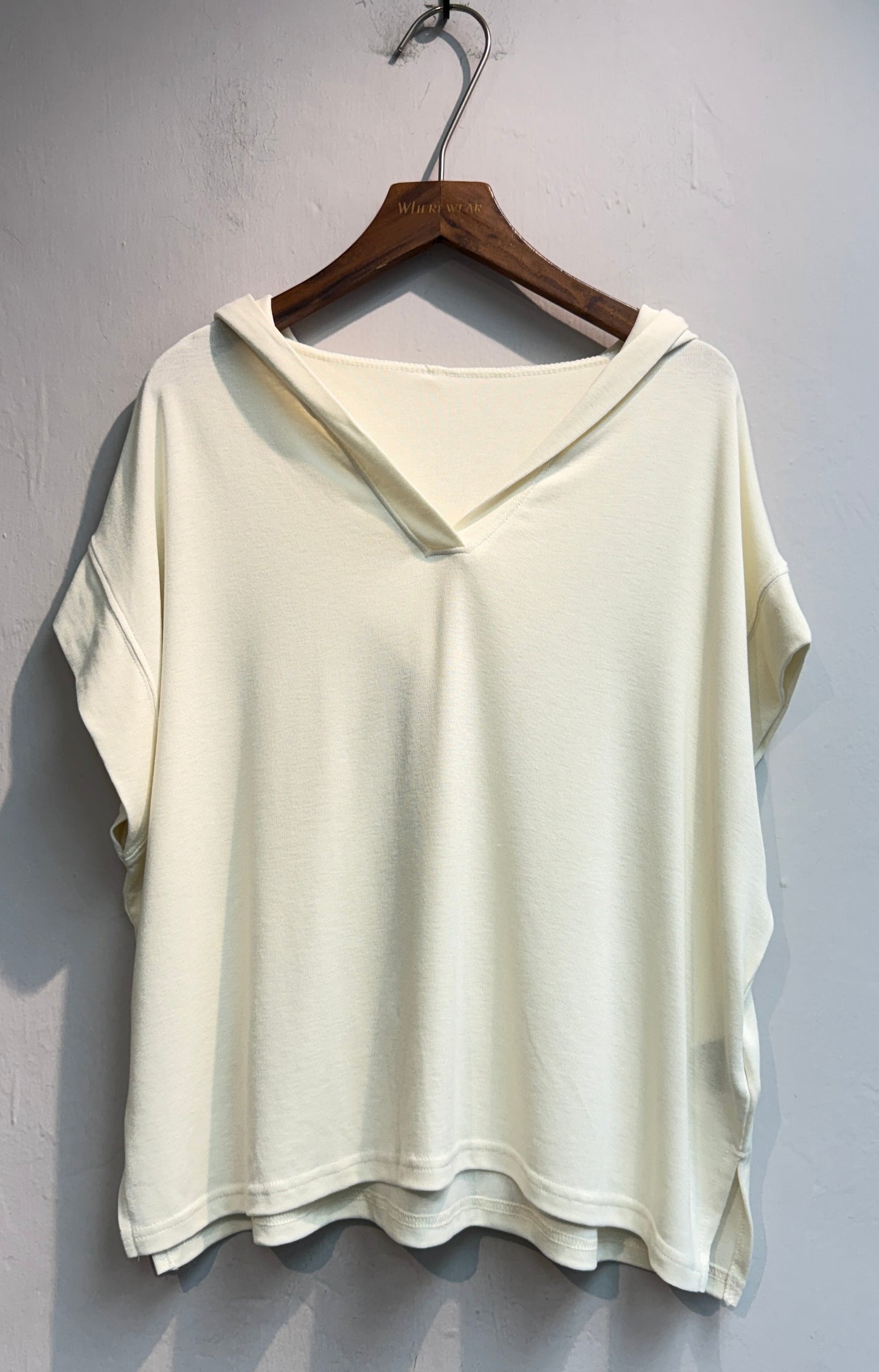 （-30%off)With hat softy cap sleeves tee #00732