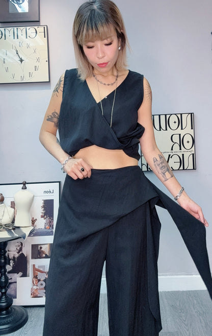 V neck tank top X pants set #00558