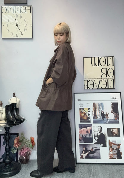 Fake two piece tunic zip jacket