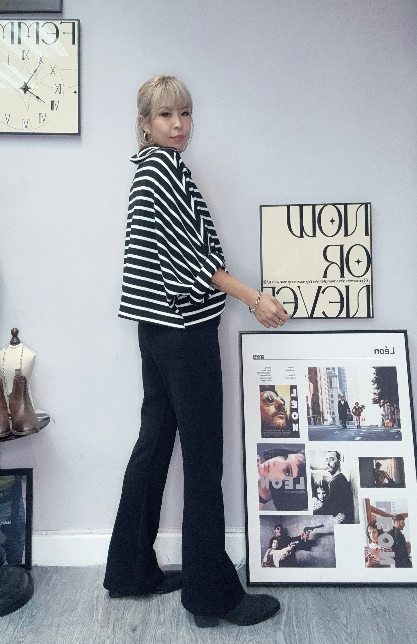 Batwing stripe top #00089