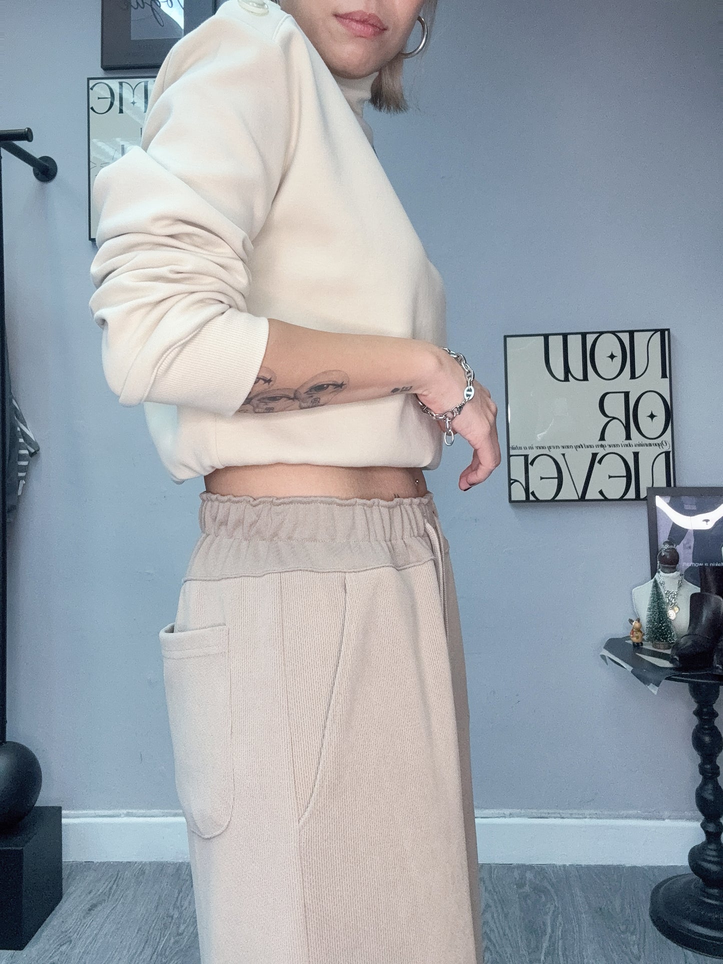 Full elastic high waist pants #00132