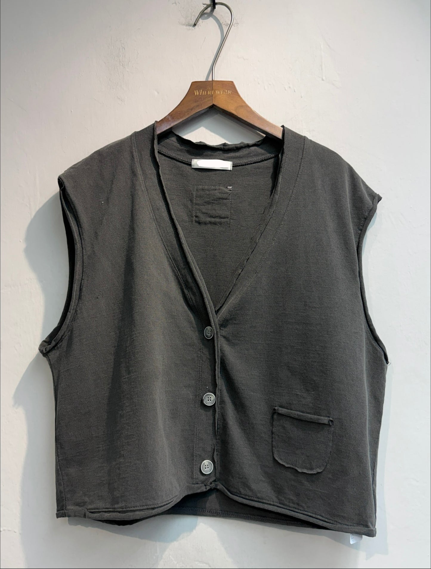 Back label cotton sleeveless outer #00728