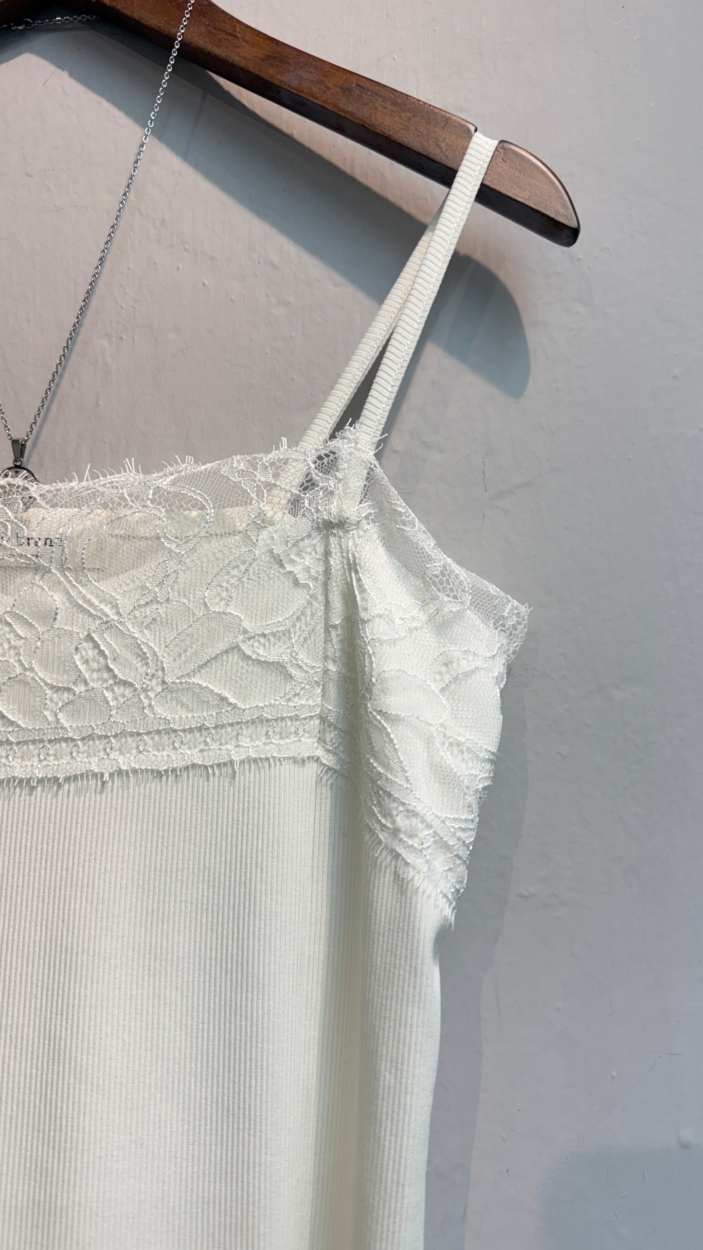 Front lace rib cami #00745