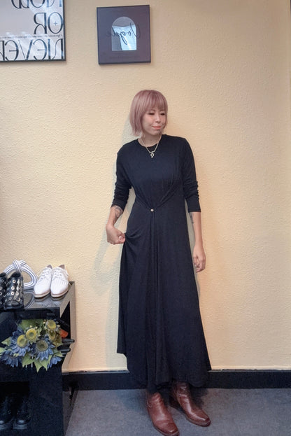 One button cotton one piece #00866
