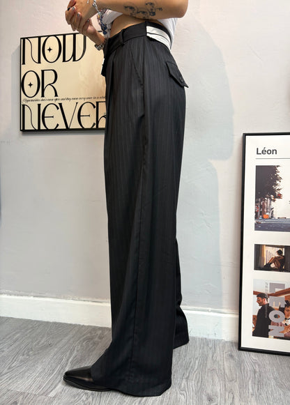 👍🏻Foldover waist stripe trousers #00641