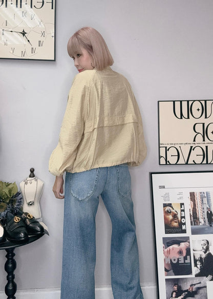 （-20% Off）Puff Sleeves Zip Jacket