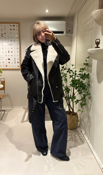 Down lambskin biker #00001