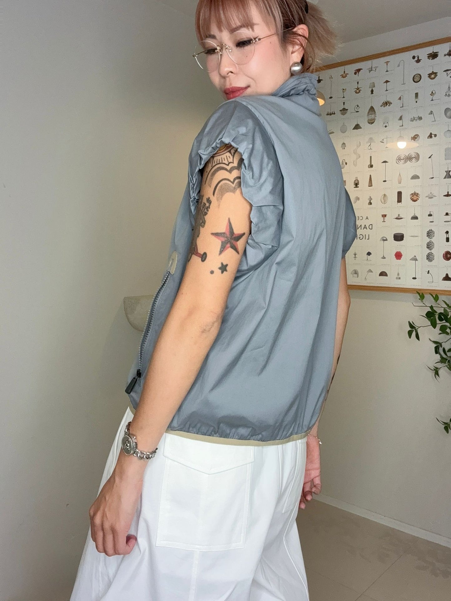 (Promotion -20%)Puff sleeves windbreaker #00691