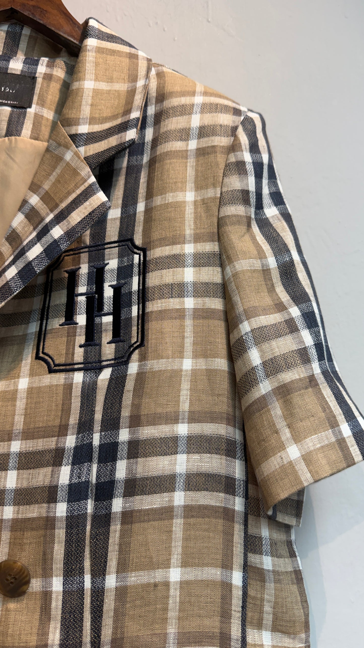 Checked short sleeves #00748