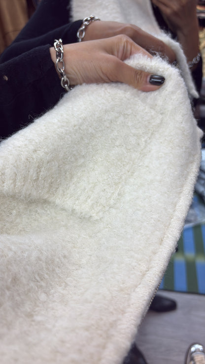 Wool knit zip vest jacket #00079