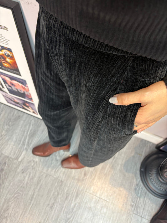 Corduroy rib pants #00242