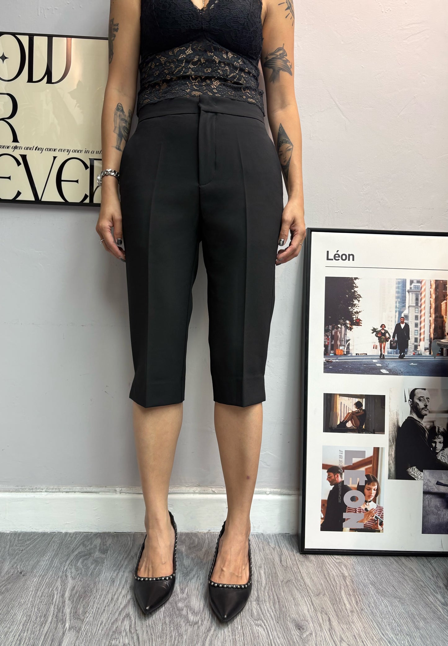 Knee slim pants #00592