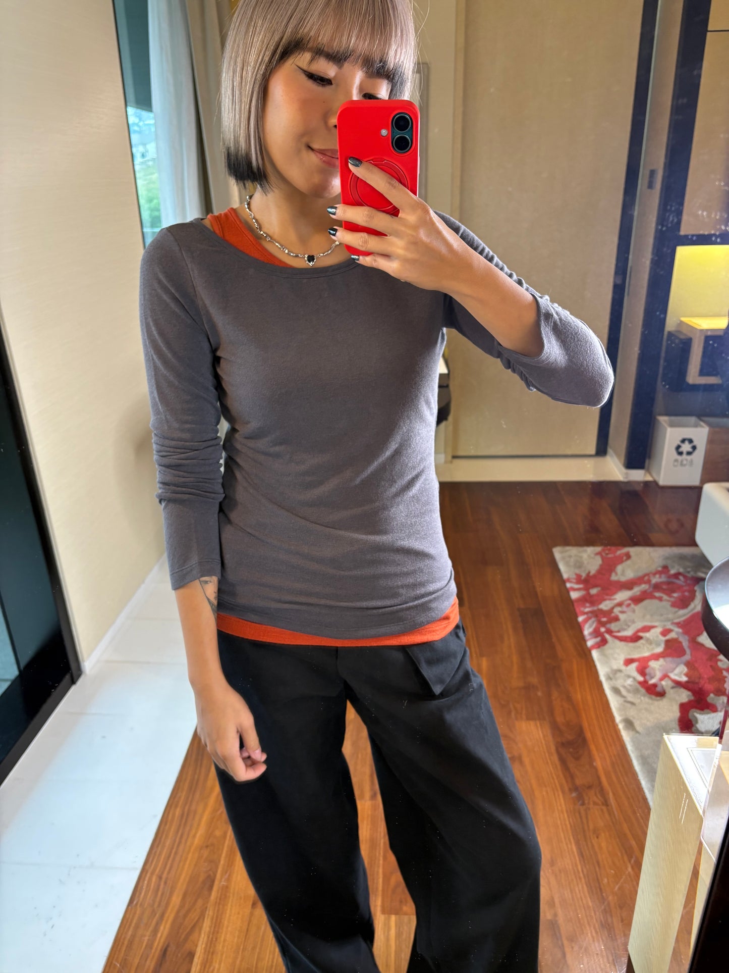 Back ribbon two pieces cotton tee