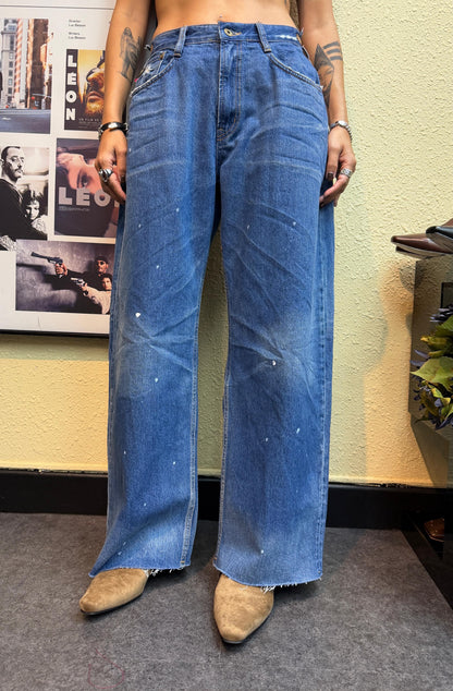 Ink printed jeans #00994