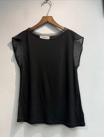 Mesh sleeveless tee #00721