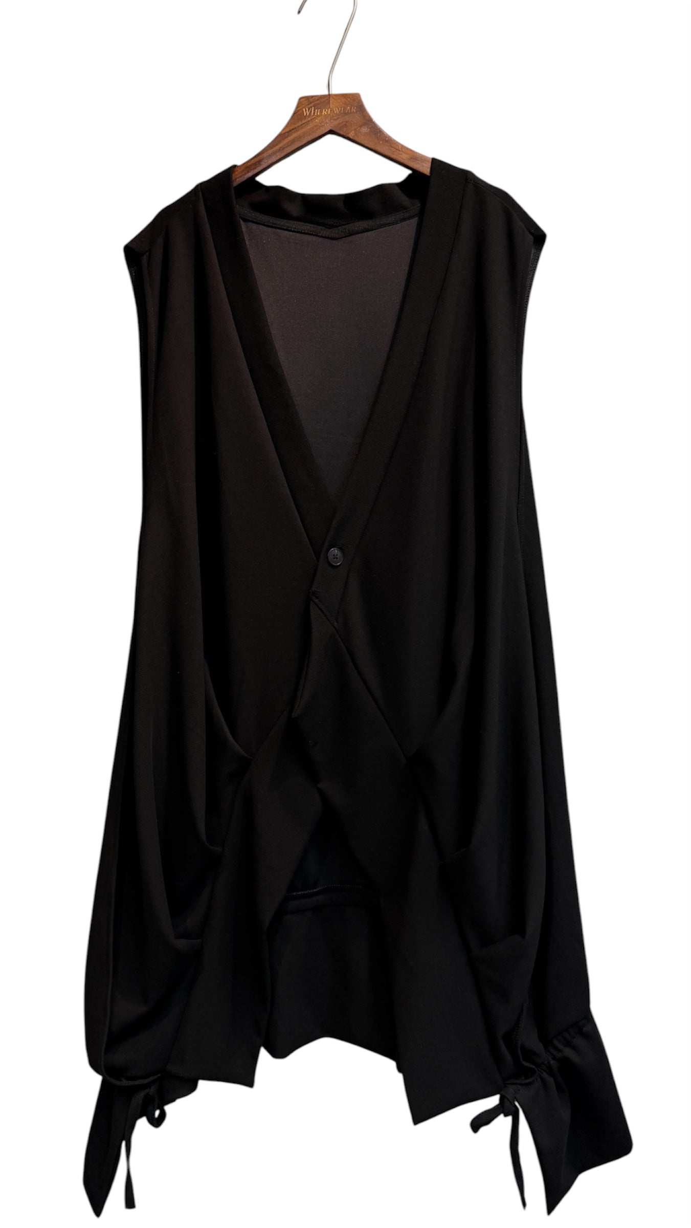 Deep V sleeveless outer #00813
