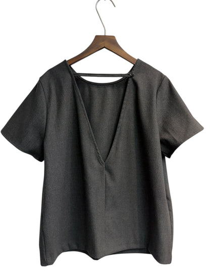 Back V short sleeves top #00057