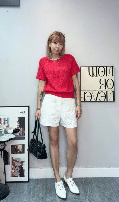 Plain softy knitted top #00717