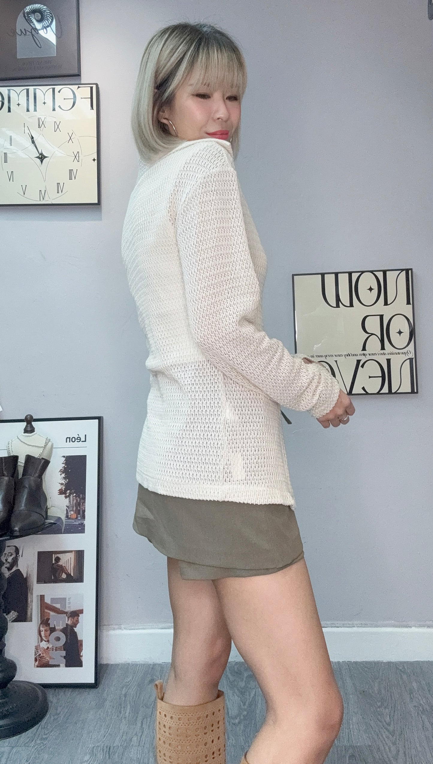 Knitted slim shirt #00337