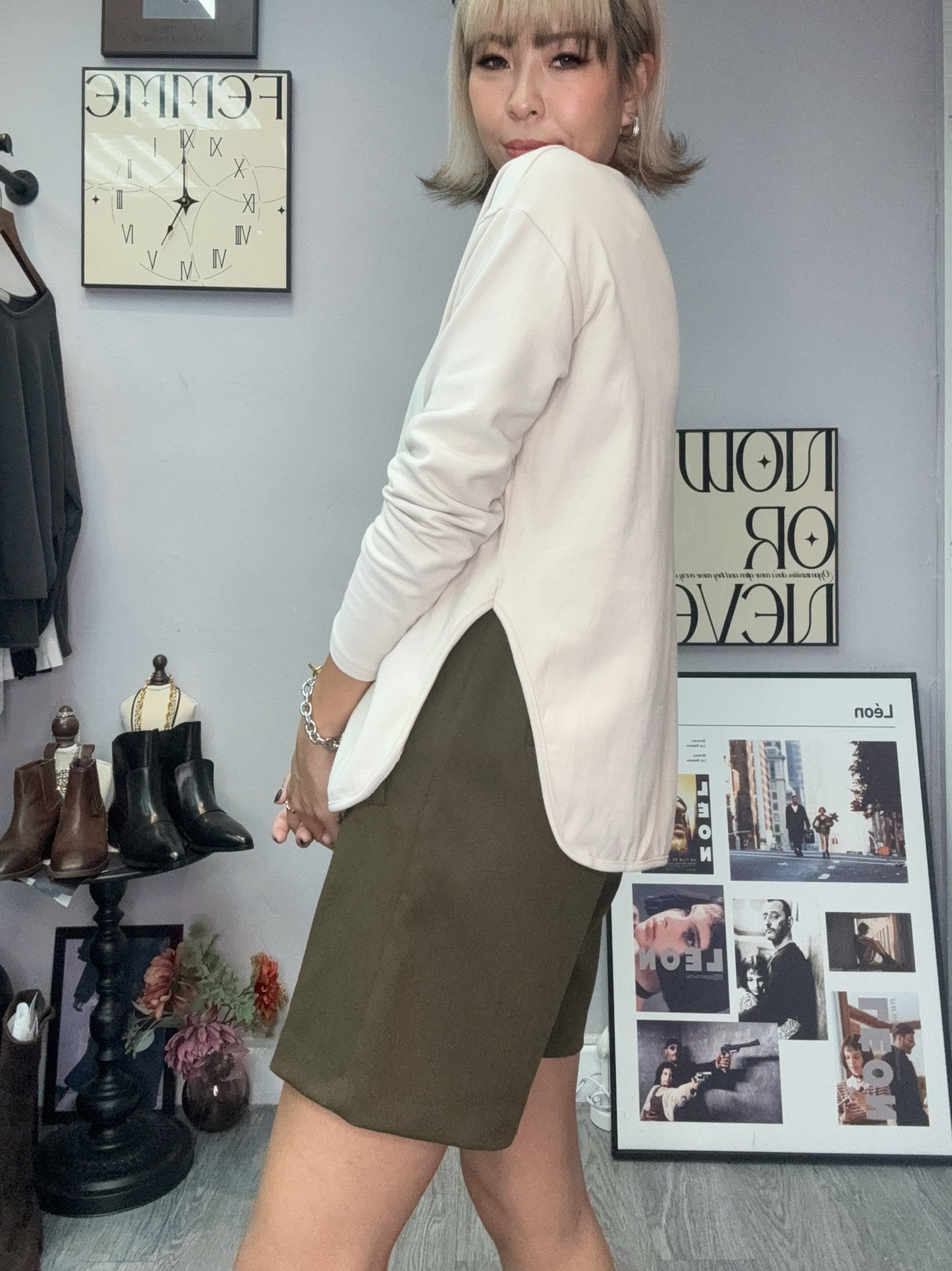 Round neck cotton tee #00012